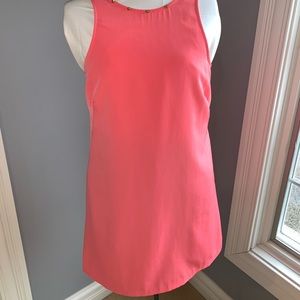 LUSH Coral Cocktail Dress with Gold Studded Neck